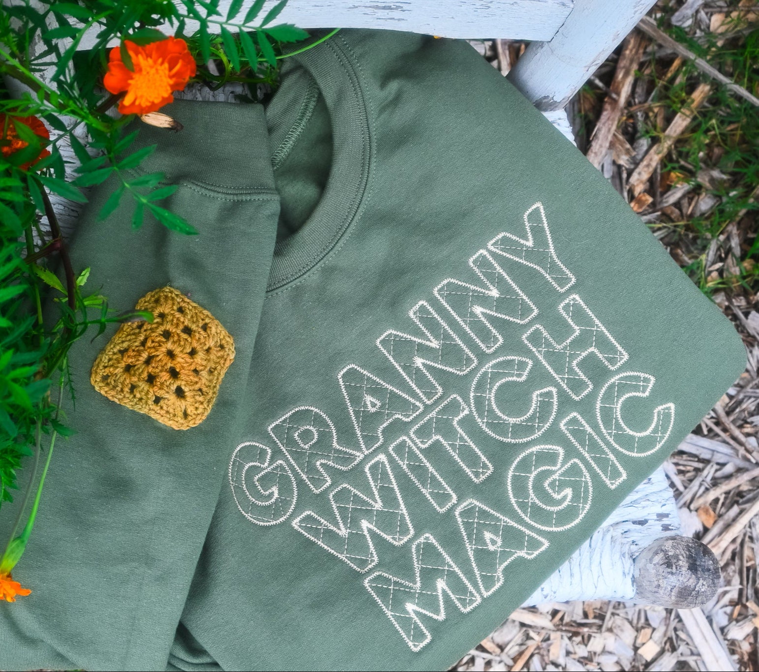 granny witch magic crewneck